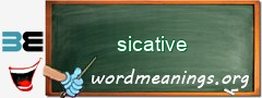 WordMeaning blackboard for sicative